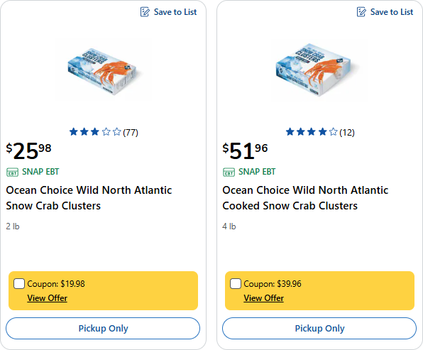 snow crab clusters kroger price image 2