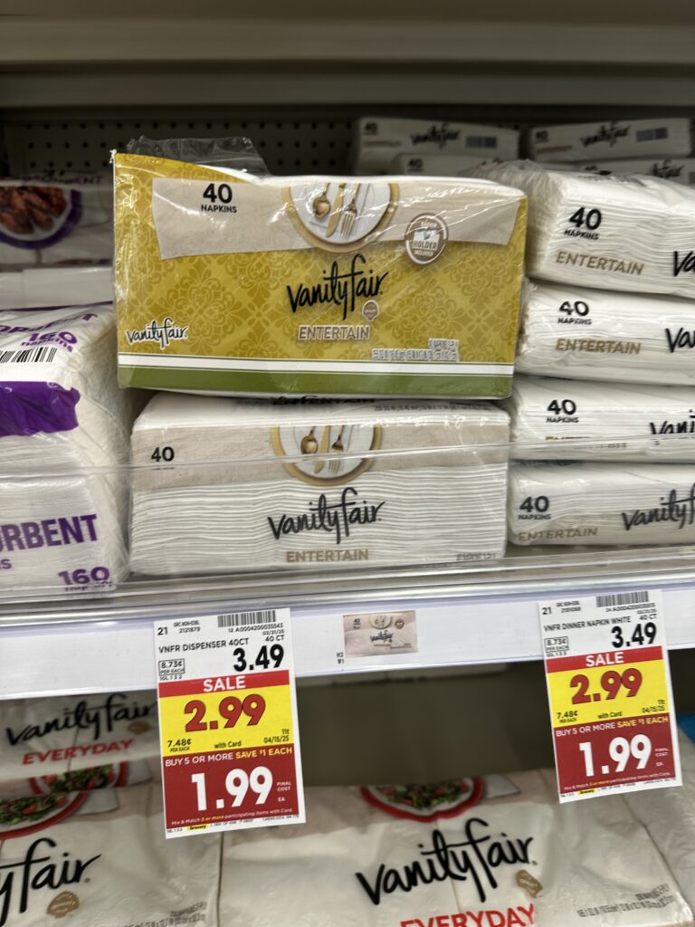 vanity fair napkins kroger shelf image (1)