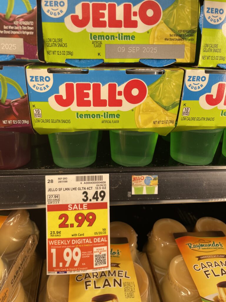 Jell-O Cups Kroger Shelf Image