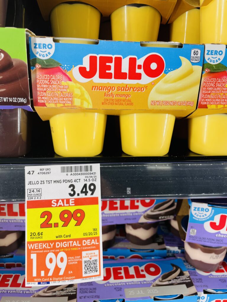 Jell-O Cups Kroger Shelf Image