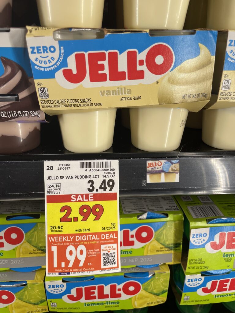 Jell-O Cups Kroger Shelf Image