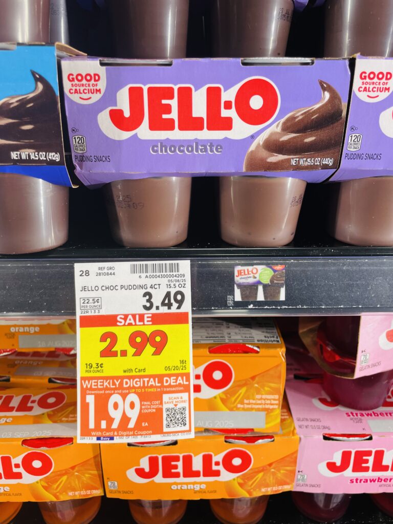 Jell-O Cups Kroger Shelf Image