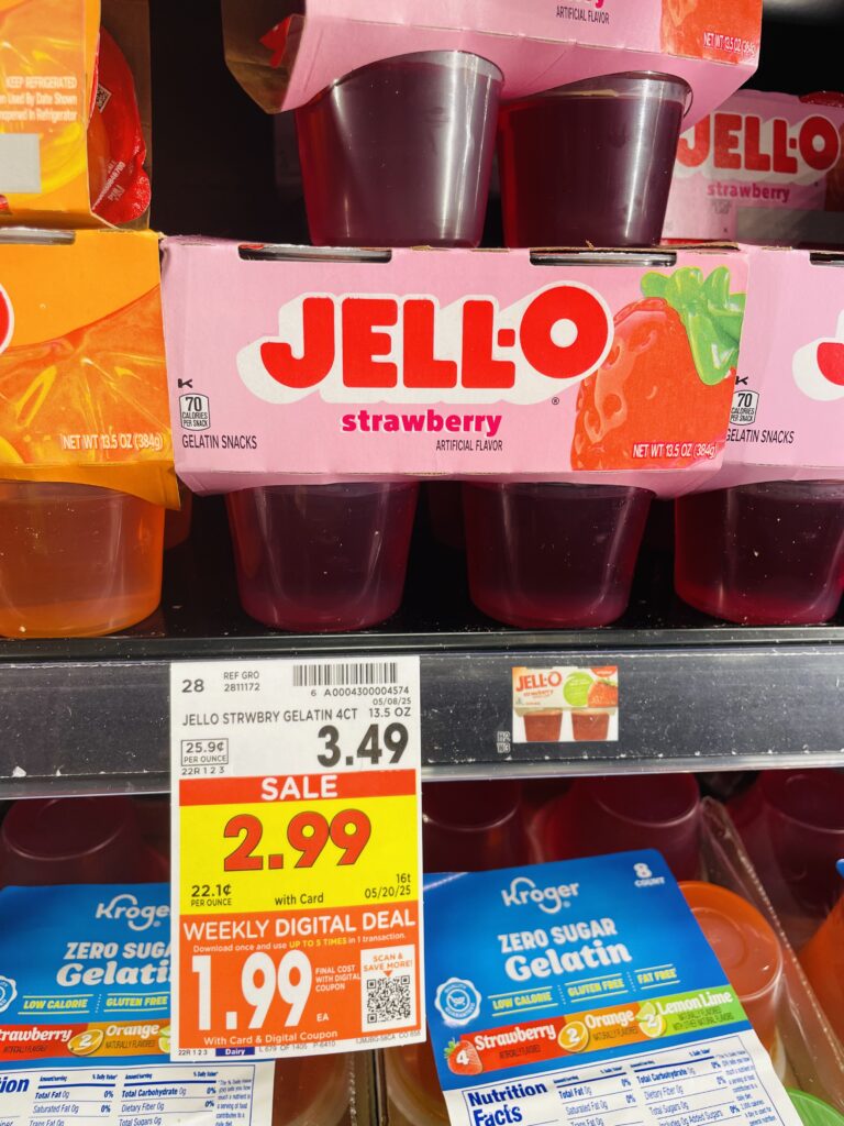 Jell-O Cups Kroger Shelf Image