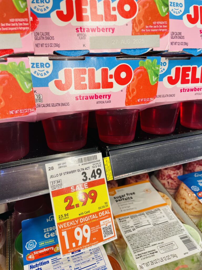 Jell-O Cups Kroger Shelf Image