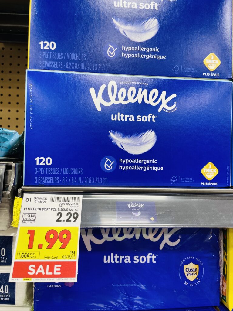 kleenex kroger shelf image