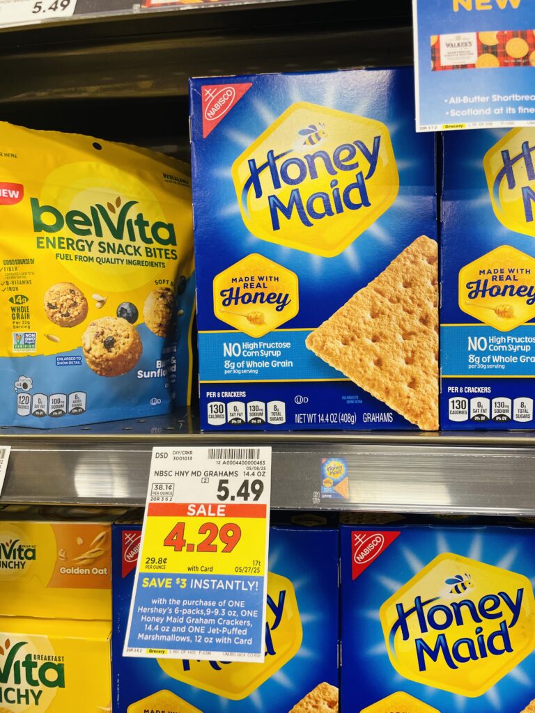 S'mores bundle honey maid graham crackers, jet-puffed marshmallows and hershey bars kroger shelf image