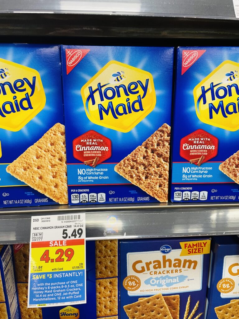 S'mores bundle honey maid graham crackers, jet-puffed marshmallows and hershey bars kroger shelf image