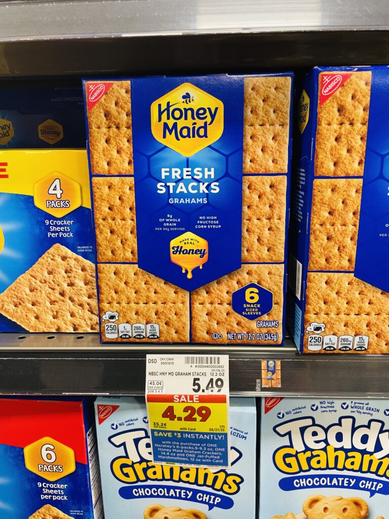 S'mores bundle honey maid graham crackers, jet-puffed marshmallows and hershey bars kroger shelf image