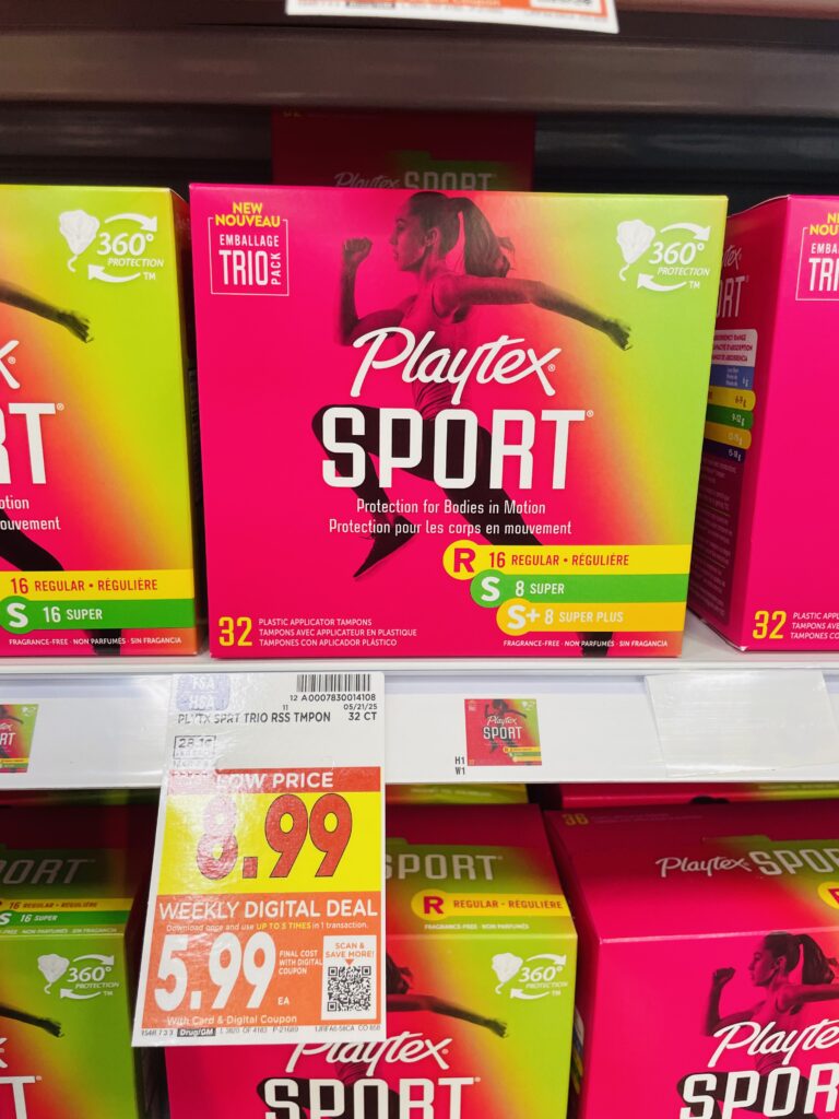 Playtex Sport Tampons Kroger Shelf Image