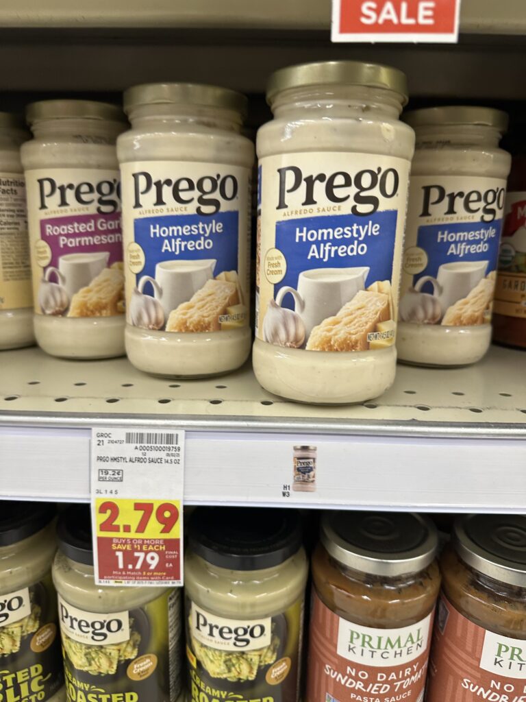 Prego Pasta Sauces and Alfredo Kroger Shelf Image 