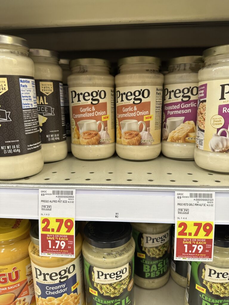 Prego Pasta Sauces and Alfredo Kroger Shelf Image 