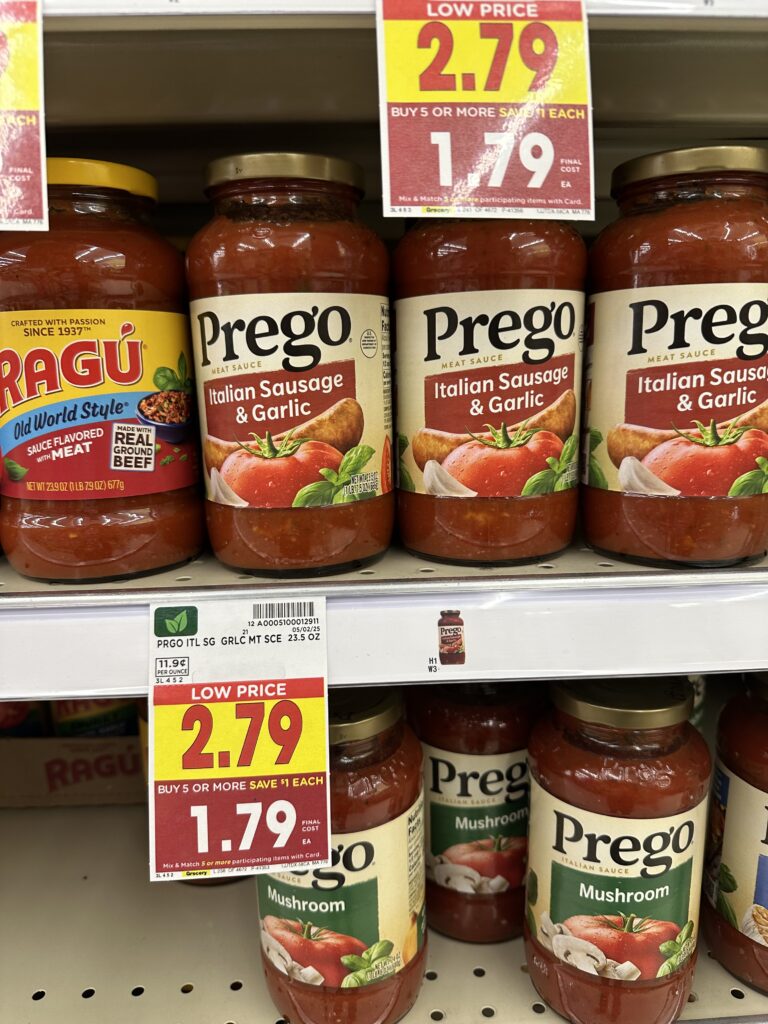 Prego Pasta Sauces and Alfredo Kroger Shelf Image 