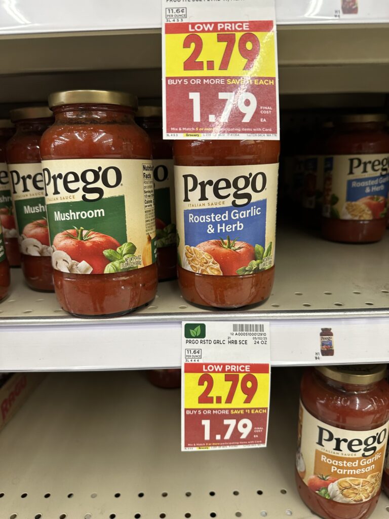 Prego Pasta Sauces and Alfredo Kroger Shelf Image 