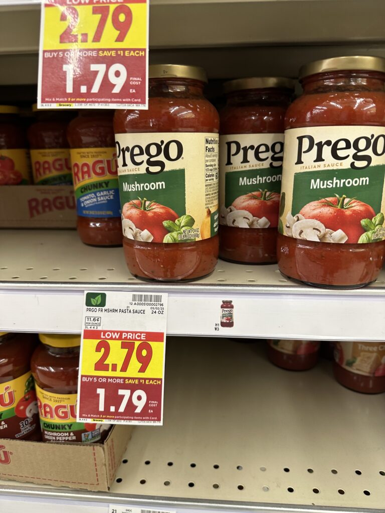 Prego Pasta Sauces and Alfredo Kroger Shelf Image 