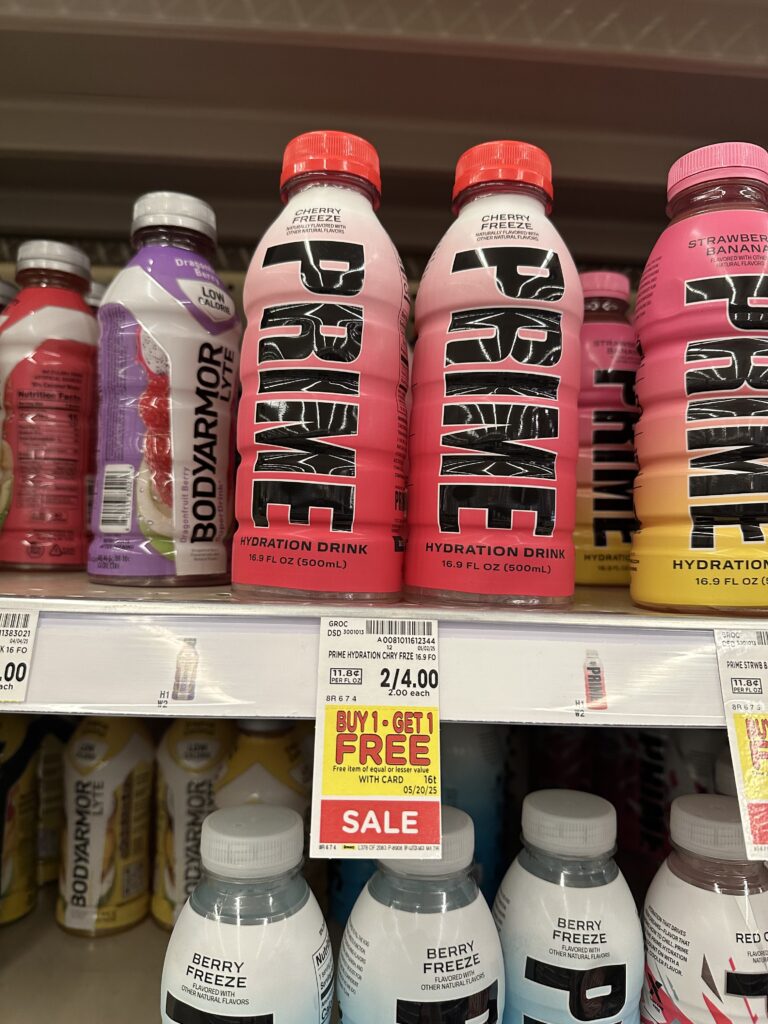 Prime Hydration Kroger Shelf Image 