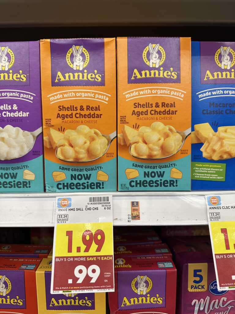 annie's mac and cheese kroger shelf image (2)