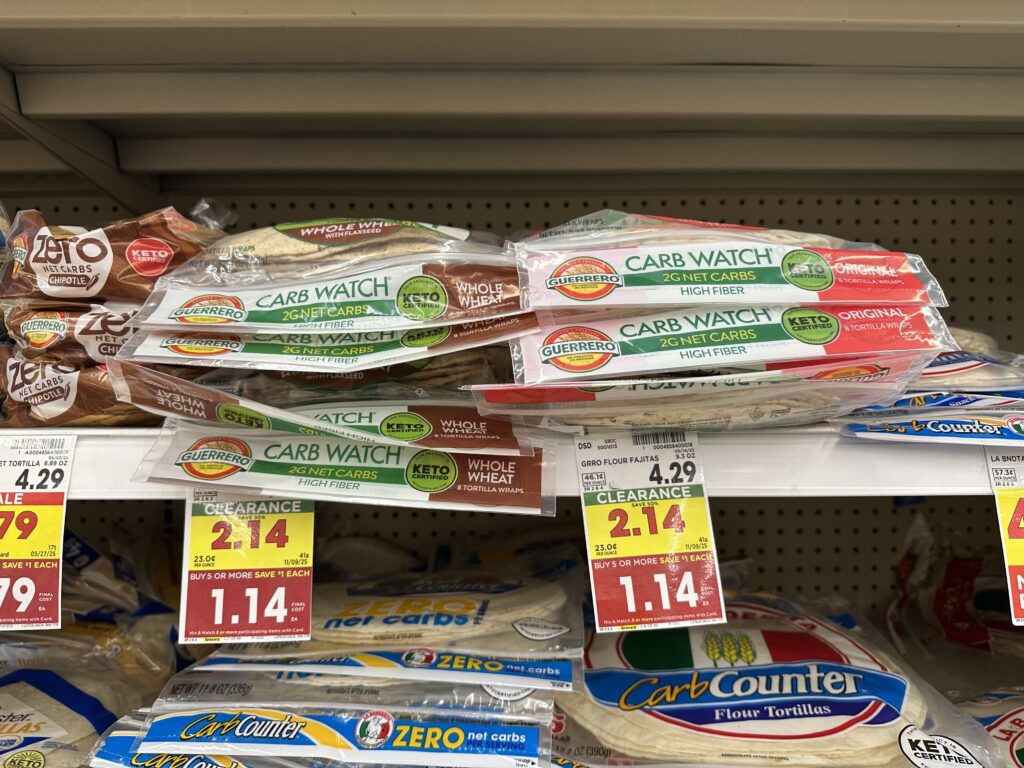 carb watch tortillas kroger shelf image