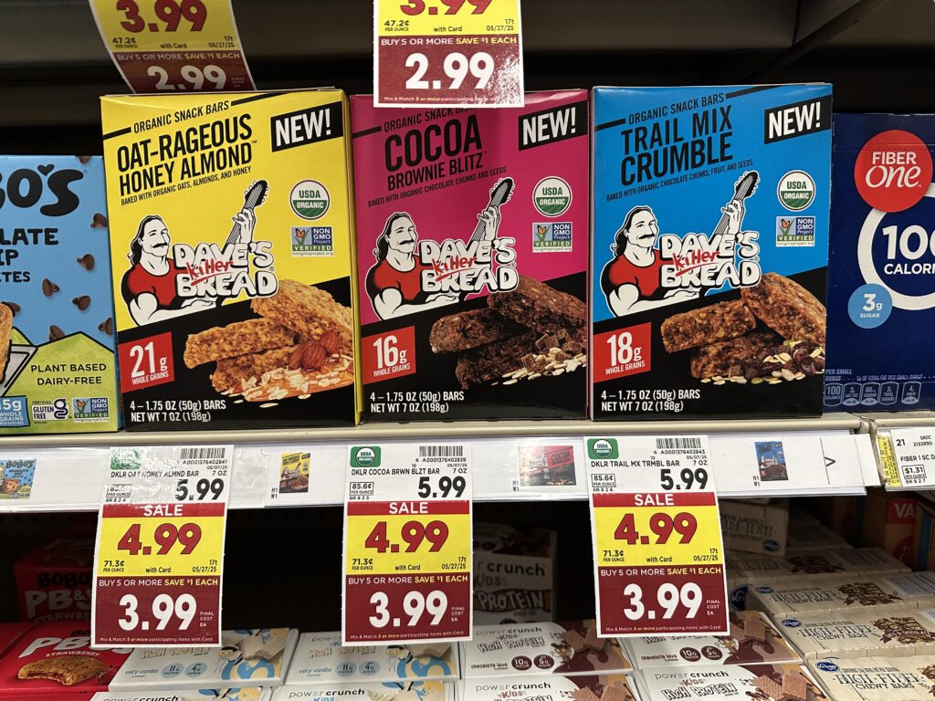 dave's killer bread bars kroger shelf image