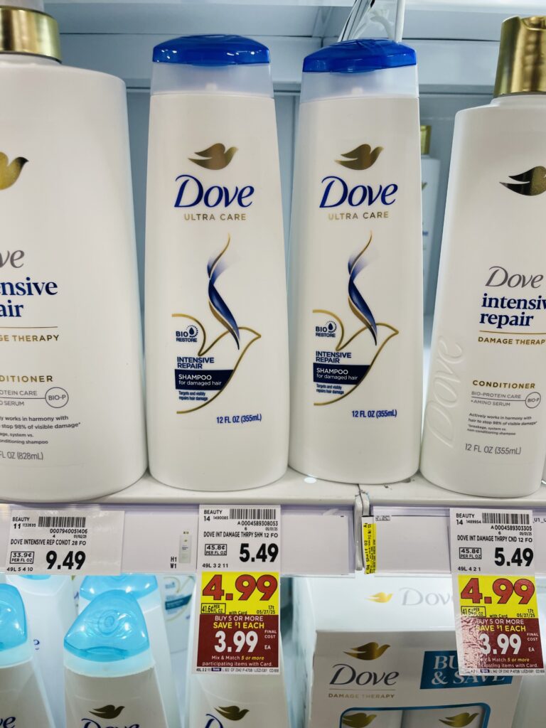 dove shampoo and conditioner kroger shelf image (1)
