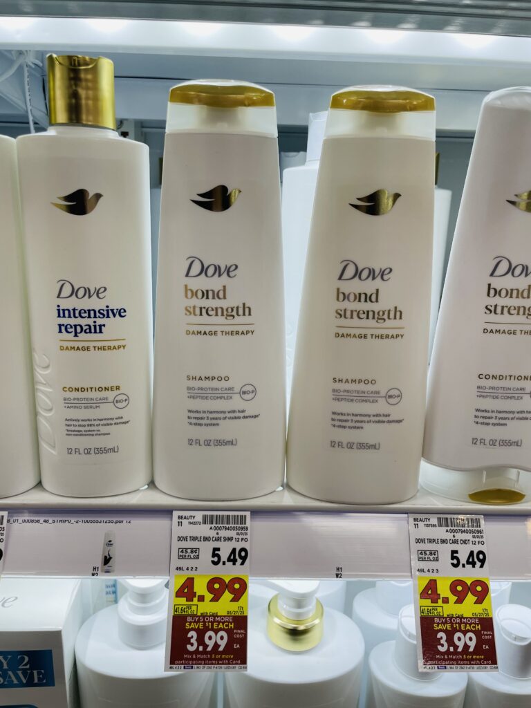 dove shampoo and conditioner kroger shelf image (1)