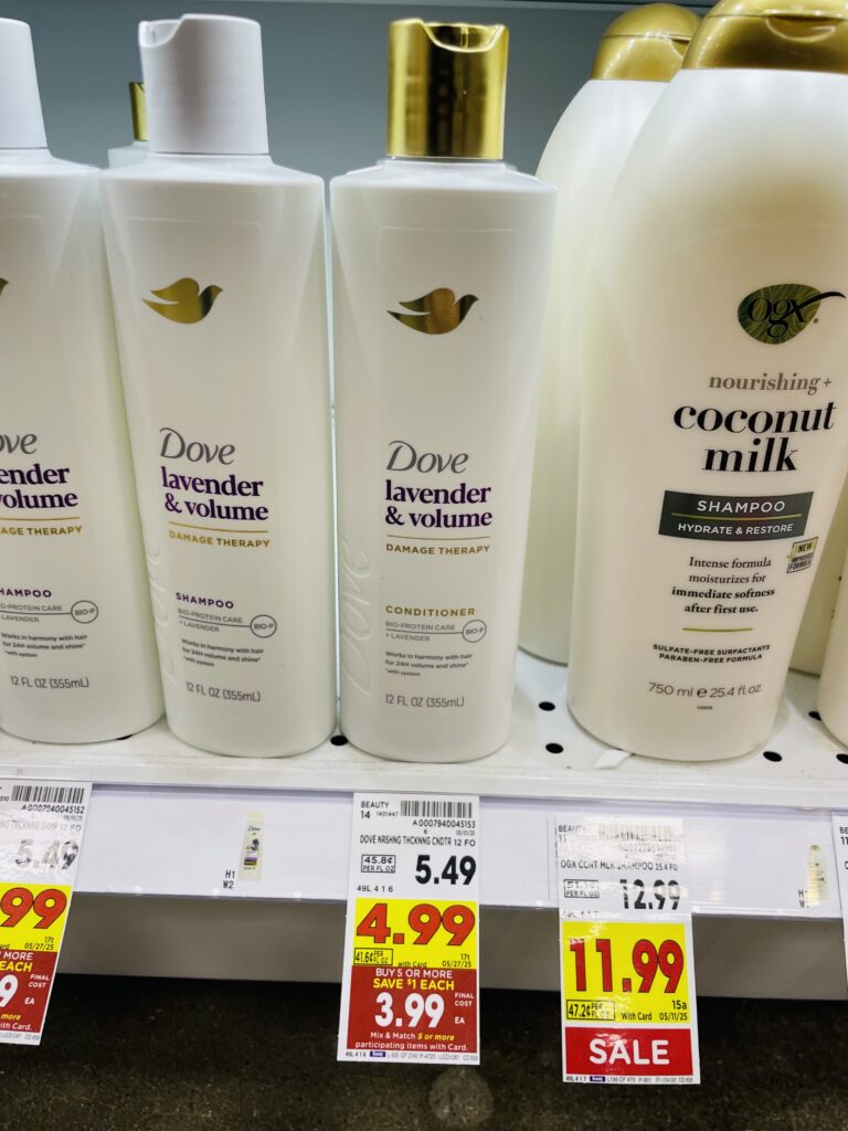 dove shampoo and conditioner kroger shelf image (1)