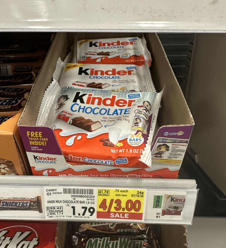 kinder chocolate kroger shelf image