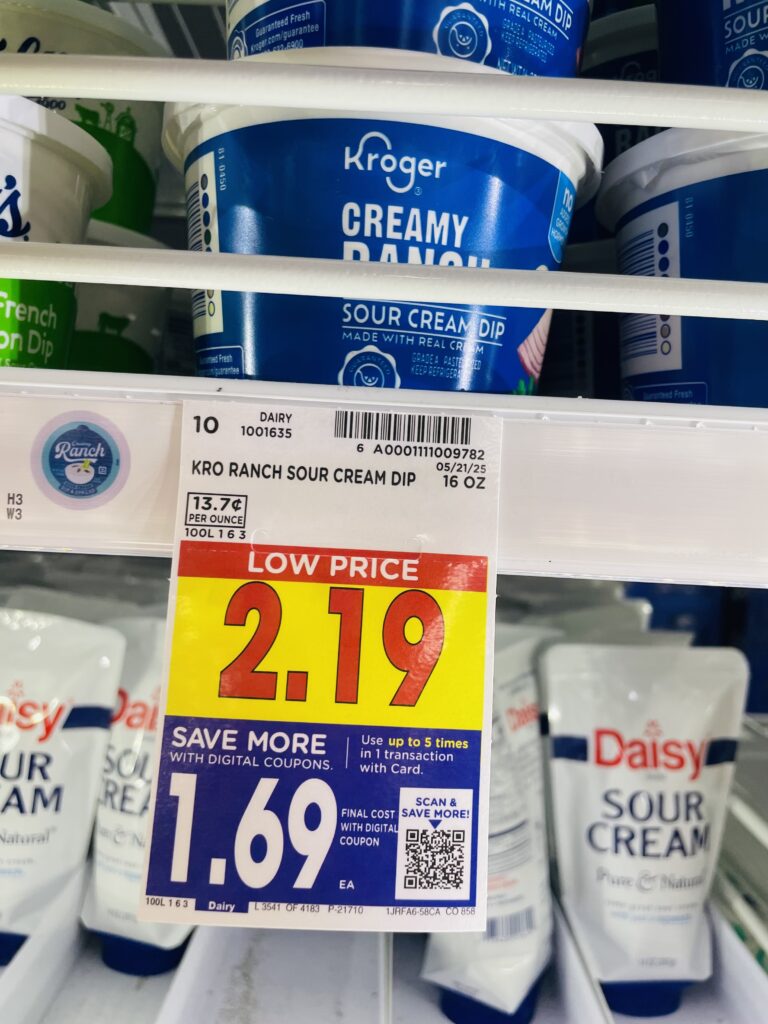 kroger sour cream, dips and cottage cheese shelf image (1)