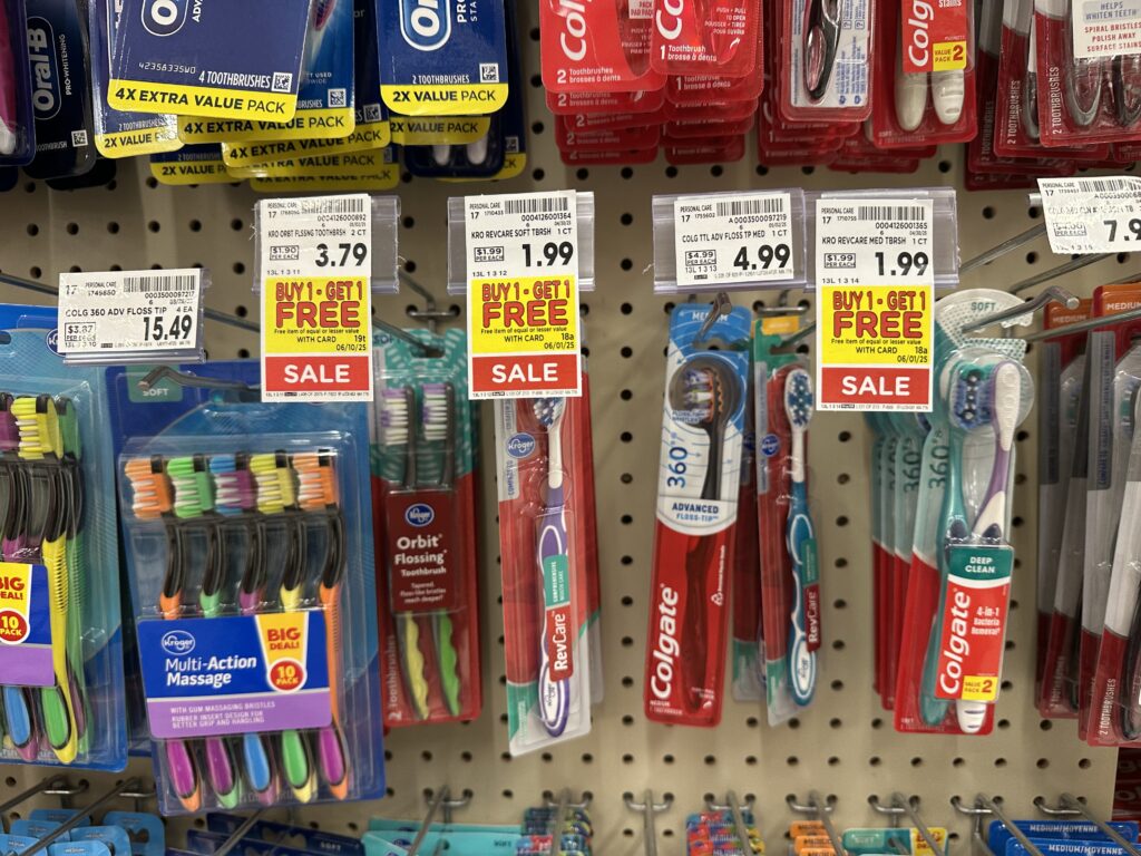 kroger toothbrushes shelf image
