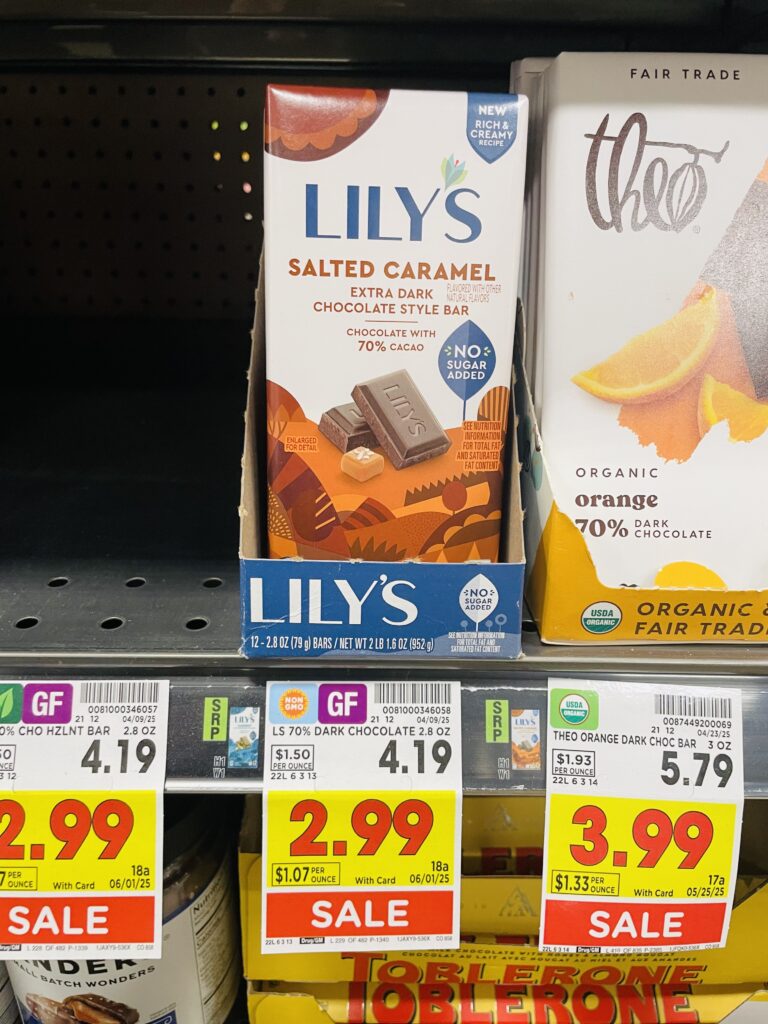 lily's chocolate bars kroger shelf image (1)