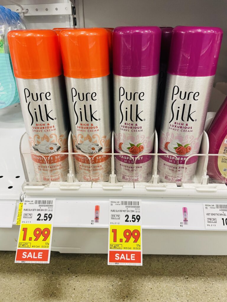 pure silk shave cream kroger shelf image
