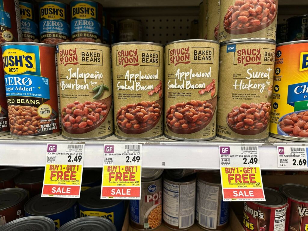 saucy spoon baked beans kroger shelf image