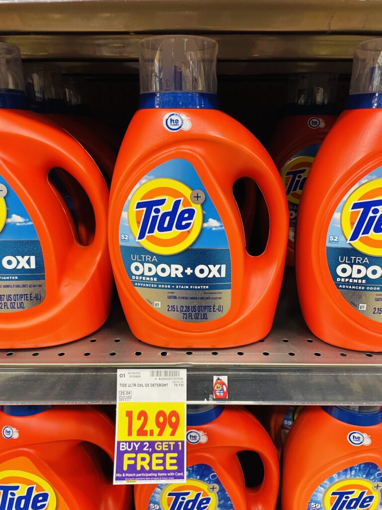tide, downy and gain kroger shelf image (1)