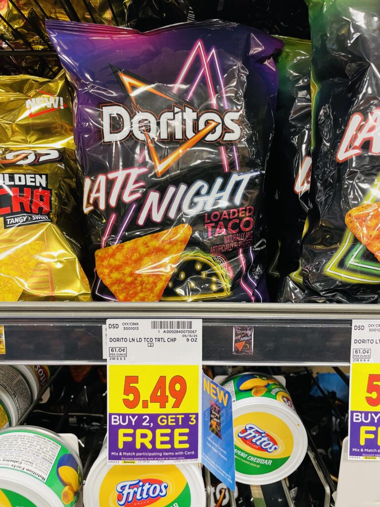 tostitos, cheetos and doritos kroger shelf image (1)