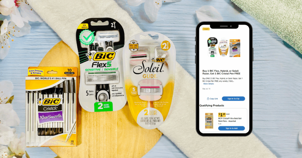 BIC Razors and Cristal Pens Kroger Digital Coupon