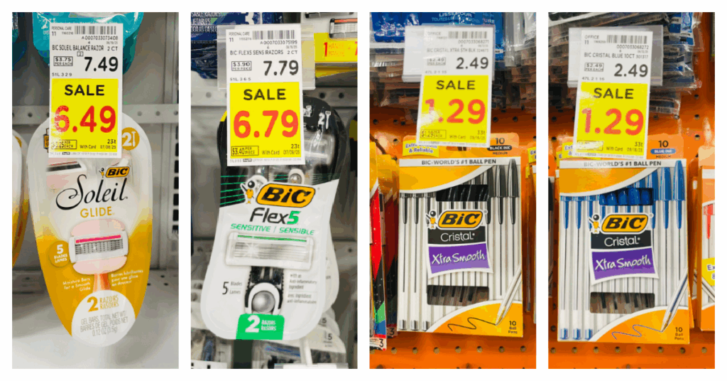 BIC Razors and Cristal Pens Kroger Shelf Images