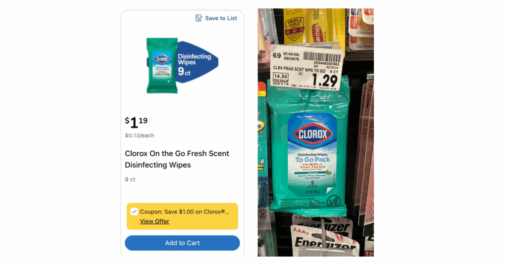 Clorox Disinfecting Wipes Kroger Shelf image
