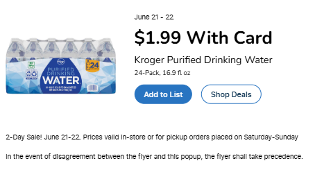 Kroger 2 day sale
