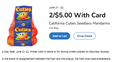 Kroger 2 day sale