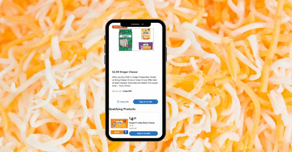 Kroger Cheese Digital Coupon