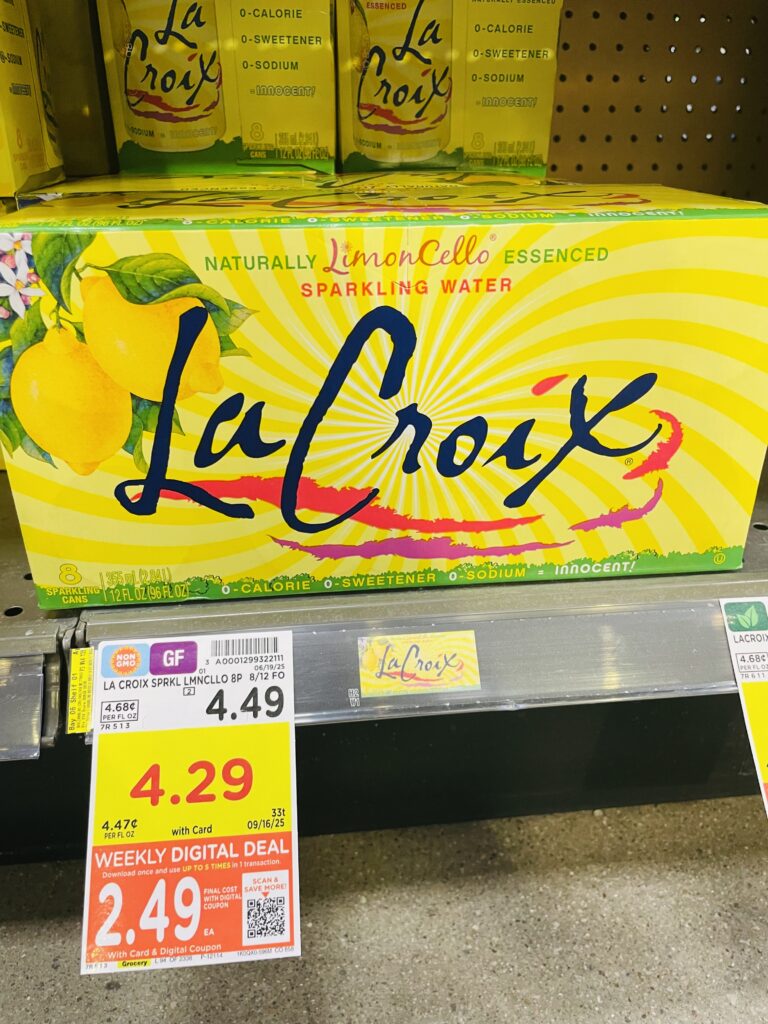 LaCroix Sparkling Water kroger shelf image