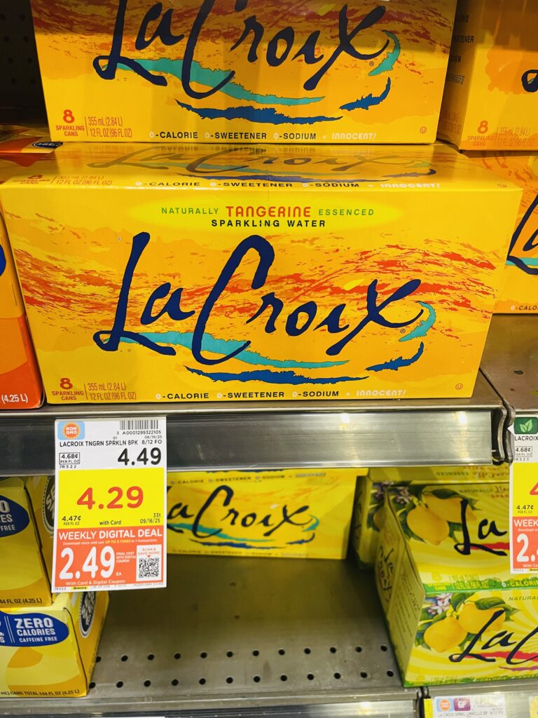 LaCroix Sparkling Water kroger shelf image