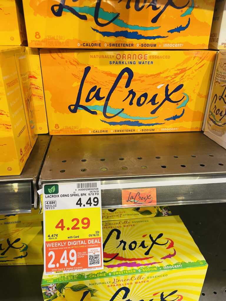 LaCroix Sparkling Water kroger shelf image