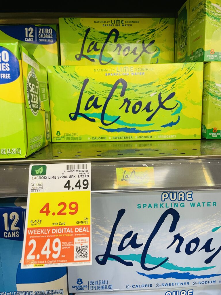 LaCroix Sparkling Water kroger shelf image