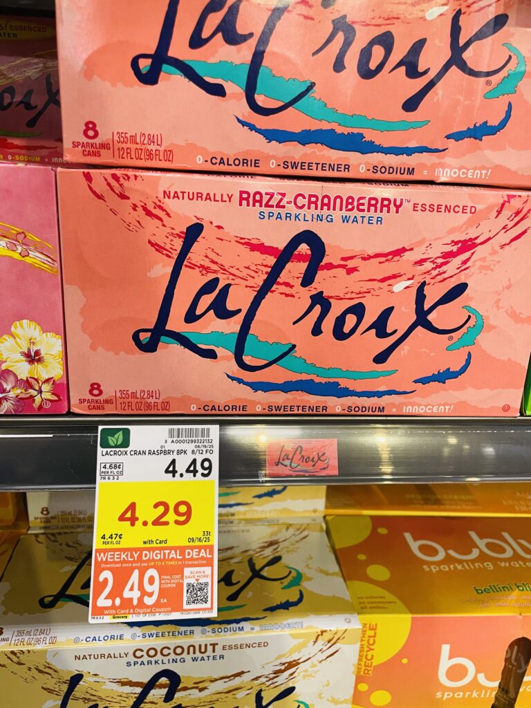 LaCroix Sparkling Water kroger shelf image