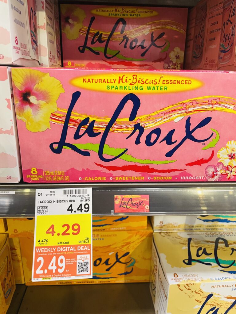 LaCroix Sparkling Water kroger shelf image