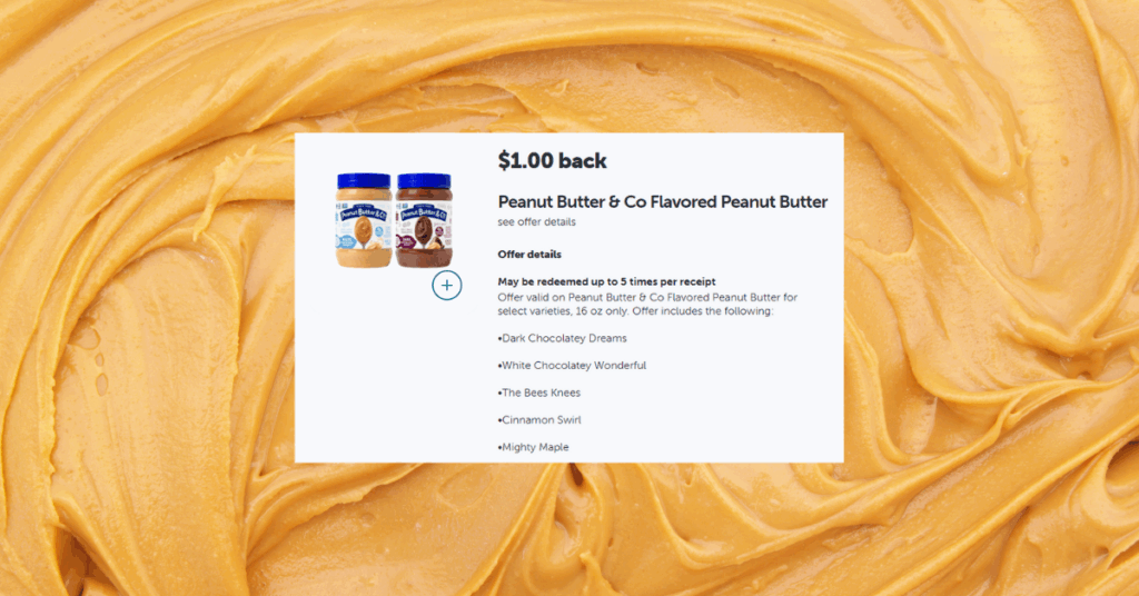 Peanut Butter & Co Flavored Peanut Butter Kroger Ibotta Rebate