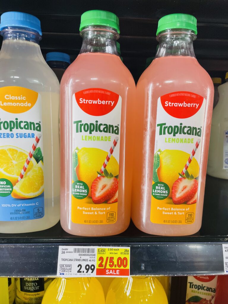 Tropicana Lemonade Kroger Shelf Image