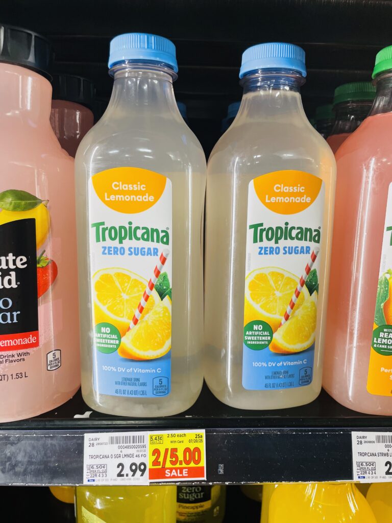 Tropicana Lemonade Kroger Shelf Image