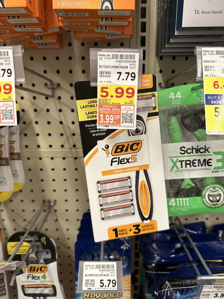 BIC Disposable Razors Kroger Shelf Image
