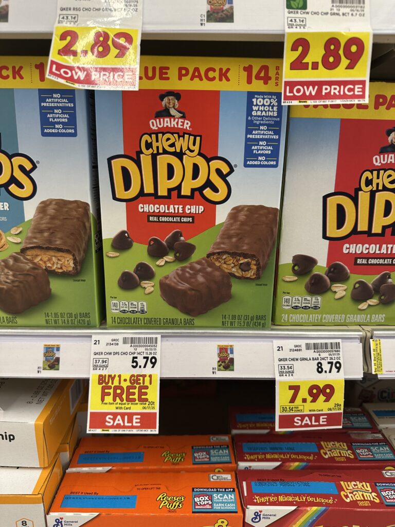 Quaker Chewy Bars Kroger Shelf Image
